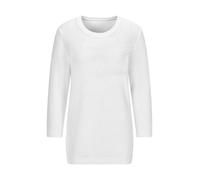 Rundhalspullover GOLDNER "Baumwollpullover mit Struktur", Damen, Gr. 52, weiß (cremeweiß), Obermaterial: 100% Baumwolle CO., gerade, Pullover Rundhalspullover, modischer Strukturstrick (61849142-52) c