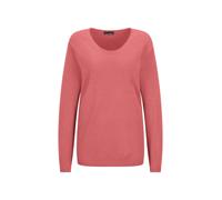 Rundhalspullover GOLDNER "Edler Feinstrickpullover, V-Ausschnitt", Damen, Gr. 44, orange (koralle), Obermaterial: 60% Viskose CV. 40% Baumwolle CO., Pullover Rundhalspullover (92275544-44) koralle