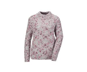 Rundhalspullover GOLDNER "Edler Strickpullover mit Stehkragen", Damen, Gr. 50, rosa (grau, pink, gemustert), Obermaterial: 79% Polyacryl PAN. 13% Polyester PES. 8% Polyamid PA., Rippe, Pullover Rundha