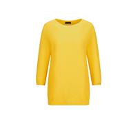 Rundhalspullover GOLDNER "Eleganter Baumwollpullover, Halbarm", Damen, Gr. 42, gelb (honig), Obermaterial: 100% Baumwolle CO., Pullover Rundhalspullover (61908559-42) honig