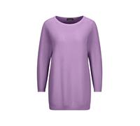 Rundhalspullover GOLDNER "Eleganter Baumwollpullover, Halbarm", Damen, Gr. 50, lila (flieder), Obermaterial: 100% Baumwolle CO., Modisch, U-Boot-Ausschnitt, Pullover Rundhalspullover, U-Boot-Ausschnit