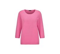 Rundhalspullover GOLDNER "Halbarm Baumwollpullover mit Struktur", Damen, Gr. 42, rosa (pink), Obermaterial: 100% Baumwolle CO., Modisch, Pullover Rundhalspullover, Rundhalsausschnitt (21708159-42) pin