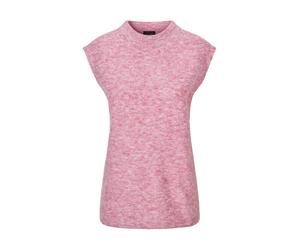 Rundhalspullover GOLDNER "Kurzgröße Edler Rippstrick Pullunder, Stehkragen", Damen, Gr. 20, rosa (rosé), Obermaterial: 76% Polyester PES. 15% Polyamid PA. 6% Schurwolle WV. 3% Elasthan EL., keine/nich