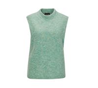 Rundhalspullover GOLDNER "Kurzgröße Edler Rippstrick Pullunder, Stehkragen", Damen, Gr. 25, grün (hellgrün), Obermaterial: 76% Polyester PES. 15% Polyamid PA. 6% Schurwolle WV. 3% Elasthan EL., keine/