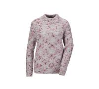 Rundhalspullover GOLDNER "Kurzgröße Edler Strickpullover mit Stehkragen", Damen, Gr. 21, grau (grau, pink, gemustert), Obermaterial: 79% Polyacryl PAN. 13% Polyester PES. 8% Polyamid PA., Rippe, Pullo