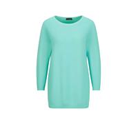Rundhalspullover GOLDNER "Kurzgröße Eleganter Baumwollpullover, Halbarm", Damen, Gr. 24, grün (mint), Obermaterial: 100% Baumwolle CO., Modisch, U-Boot-Ausschnitt, Pullover Rundhalspullover, U-Boot-Au