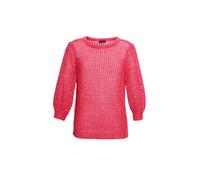 Rundhalspullover GOLDNER "Kurzgröße Femininer Pullover in Netzoptik mit Pailletten", Damen, Gr. 24, rosa (pink), Obermaterial: 52% Polyester PES. 29% Baumwolle CO. 19% Polyacryl PAN., figurumspielend,