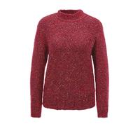 Rundhalspullover GOLDNER "Kurzgröße Flauschiger Bouclé-Pullover, Stehkragen", Damen, Gr. 25, rot (cayenne, melange), Obermaterial: 72% Polyester PES. 24% Polyacryl PAN. 4% Schurwolle WV., Modisch, ger