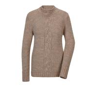 Rundhalspullover GOLDNER "Kurzgröße Hüftlanger Langarm Pullover, Zopfstrick", Damen, Gr. 24, beige (beige, gemustert), Obermaterial: 100% Polyacryl PAN., Modisch, gerade, Elastisch, Pullover Rundhalsp