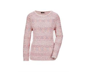 Rundhalspullover GOLDNER "Kurzgröße Langarm Strickpullover multicolor", Damen, Gr. 20, rosa (pink, gemustert), Obermaterial: 74% Baumwolle CO. 26% Polyester PES., normal, Rippe, Pullover Rundhalspullo