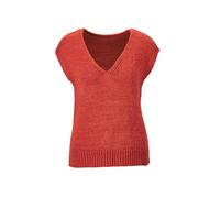 Rundhalspullover GOLDNER "Kurzgröße Pullunder", Damen, Gr. 22, rot, Obermaterial: 100% Polyacryl PAN., V-Ausschnitt, keine/nicht relevant, Pullover Rundhalspullover, fully fashioned gestrickter Aussch