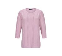 Rundhalspullover GOLDNER "Kurzgröße Sommerpullover mit Wellenstruktur", Damen, Gr. 23, rosa (rosé), Obermaterial: 50% Baumwolle CO. 50% Polyacryl PAN., gerade, U-Boot-Ausschnitt, Pullover Rundhalspull