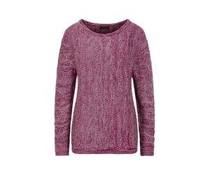 Rundhalspullover GOLDNER "Langarmoberteil im Strukturstrick", Damen, Gr. 38, pink (pink, gemustert), Obermaterial: 100% Polyacryl PAN., Modisch, figurumspielend, Pullover Rundhalspullover, U-Boot-Auss