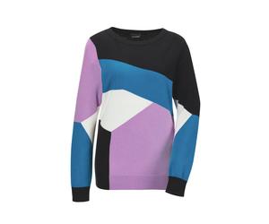 Rundhalspullover GOLDNER "Strickpullover", Damen, Gr. 48, schwarz (schwarz, gemustert), Obermaterial: 50% Viskose CV. 28% Polyester PES. 22% Polyamid PA., U-Boot-Ausschnitt, Rippe, Pullover Rundhalspu