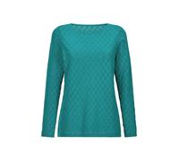 Rundhalspullover GOLDNER "Strickpullover mit Wabenstruktur", Damen, Gr. 46, grün (smaragd), Obermaterial: 50% Baumwolle CO. 50% Polyacryl PAN., gerade, Pullover Rundhalspullover, hochwertiger Ajorstri