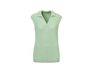 Rundhalspullover GOLDNER "Stricktop mit V-Ausschnitt", Damen, Gr. 52, grün (salbei), Obermaterial: 82% Polyacryl PAN. 18% Baumwolle CO., Sonstiges, Pullover Rundhalspullover, keine/nicht relevant (502