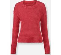 Strickpullover HEINE "Pullover", Damen, Gr. 36, pink (grapefruit), 60% Polyamid, 40% Baumwolle, unifarben, Pullover Strickpullover (96685905-36) grapefruit