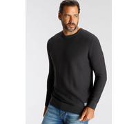 Rundhalspullover H.I.S, Herren, Gr. XXL (60/62), grau (anthrazit), Strick, Obermaterial: 50% Baumwolle, 50% Polyacryl, unifarben, normal, Rundhals, Rippstrickbündchen, Pullover Rundhalspullover, in be