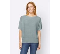 Rundhalspullover HEINE "Pullover", Damen, Gr. 40/42, grün (jade), 55% Polyacryl, 45% Polyamid, unifarben, Pullover Rundhalspullover (51245540-40) jade