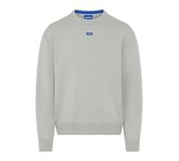 Rundhalspullover HUGO BLUE "San Casey", Herren, Gr. XXL, grau (open grau091), Strick, Obermaterial: 50% Baumwolle, 50% Polyacryl, unifarben, relaxed fit normal, Rundhals, Bündchen, Pullover Rundhalspu