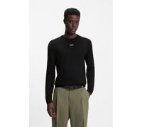 HUGO Slim-Fit Pullover aus Baumwolle mit Logo-Detail - Style San Cassius-C2, 50553588 Schwarz XXL