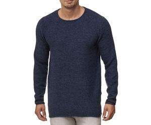 Rundhalspullover INDICODE "Kristian", Herren, Gr. L, blau (navy), Strick, Obermaterial: 100% Baumwolle, unifarben, regular fit normal, Rundhals, Pullover Rundhalspullover (73825064-L) navy