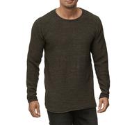 Rundhalspullover INDICODE "Kristian", Herren, Gr. S, grün (army), Strick, Obermaterial: 100% Baumwolle, unifarben, regular fit normal, Rundhals, Pullover Rundhalspullover (62671503-S) army