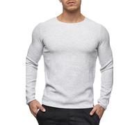 Rundhalspullover INDICODE "Kristian", Herren, Gr. XL, weiß (optical weiß), Strick, Obermaterial: 100% Baumwolle, unifarben, regular fit normal, Rundhals, Pullover Rundhalspullover (57174037-XL) optica