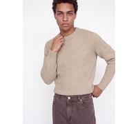 Rundhalspullover JACK & JONES "JJBLAKE KNIT CREW NECK SN", Herren, Gr. S, moonbeam, Strick, Obermaterial: 74% Polyacryl, 18% Baumwolle, 8% Polyester, unifarben, relaxed fit normal, Rundhals, Bündchen,