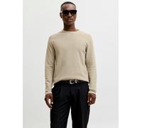 Rundhalspullover JACK & JONES "JJEAUSTIN KNIT CREW NECK NOOS", Herren, Gr. XL, feather gray, Strick, Obermaterial: 50% Baumwolle, 50% Polyester, unifarben, normal normal, Rundhals, Bündchen, Pullover