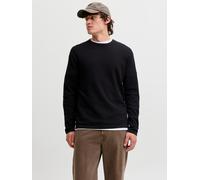 Rundhalspullover JACK & JONES "JJEAUSTIN KNIT CREW NECK NOOS", Herren, Gr. XL, schwarz, Strick, Obermaterial: 50% Baumwolle, 50% Polyester, unifarben, normal normal, Rundhals, Bündchen, Pullover Rundh