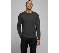 Rundhalspullover JACK & JONES "JJEBASIC KNIT CREW NECK NOOS", Herren, Gr. XXL, grau (dunkelgrau melange), Strick, Obermaterial: 100% Baumwolle, regular fit normal, Rundhals, Rippbündchen, Pullover Run