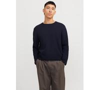JACK & JONES Strickpullover mit geripptem Rundhalsausschnitt Modell 'GEORGE' in Marine, Größe M