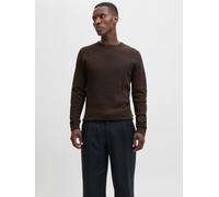 Rundhalspullover JACK & JONES "JJEGLOBE KNIT CREW NECK NOOS", Herren, Gr. M, delicioso, Strick, Obermaterial: 100% Baumwolle, unifarben, regular fit taillenbedeckt, Rundhals, Rippbündchen, Pullover Ru