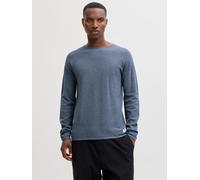 Rundhalspullover JACK & JONES "JJEHILL KNIT CREW NECK NOOS", Herren, Gr. M, blau mirage, Strick, Obermaterial: 100% Baumwolle, unifarben, regular fit normal, Rundhals, gerader Abschluss, Pullover Rund