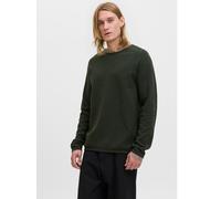 Rundhalspullover JACK & JONES "JJEHILL KNIT CREW NECK NOOS", Herren, Gr. XS, duffel bag detail:twist, Strick, Obermaterial: 100% Baumwolle, unifarben, regular fit taillenbedeckt, Rundhals, gerader Abs