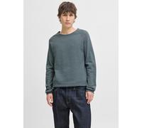 Rundhalspullover JACK & JONES "JJEHILL KNIT CREW NECK NOOS", Herren, Gr. XS, stormy weather detail:twist, Strick, Obermaterial: 100% Baumwolle, unifarben, regular fit normal, Rundhals, gerader Abschlu
