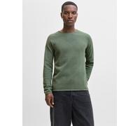 Rundhalspullover JACK & JONES "JJEHILL KNIT CREW NECK NOOS", Herren, Gr. XXL, laurel wreath detail:twist, Strick, Obermaterial: 100% Baumwolle, unifarben, regular fit taillenbedeckt, Rundhals, gerader