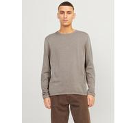 Rundhalspullover JACK & JONES "JJELEO KNIT CREW NECK NOOS", Herren, Gr. XXL, beige, Strick, Obermaterial: 100% Baumwolle, regular fit normal, Rundhals, Bündchen, Pullover Rundhalspullover, Baumwolle,
