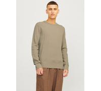 Rundhalspullover JACK & JONES "JJEPERFECT - Pullover mit pflegeleichter Qualität, Structure Fit", Herren, Gr. L, crockery, Strick, Obermaterial: 50% Baumwolle, 50% Polyester, unifarben, hüftbedeckend,