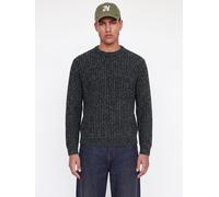 Rundhalspullover JACK & JONES "JJJAXON KNIT CREW NECK", Herren, Gr. M, schwarz (sky captain detail:twisted sea salt), Strick, Obermaterial: 60% Polyacryl, 40% Baumwolle, meliert, normal normal, Rundha