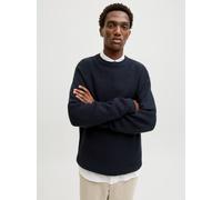 Rundhalspullover JACK & JONES "JJKAITO KNIT CREW NECK BF", Herren, Gr. M, blau (sky captain), Strick, Obermaterial: 70% Polyacryl, 30% Baumwolle, unifarben, relaxed fit normal, Rundhals, Pullover Rund