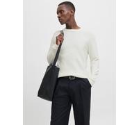 Rundhalspullover JACK & JONES "JJOTTO KNIT CREW NECK AW25", Herren, Gr. L, cloud dancer, Strick, Obermaterial: 100% Baumwolle, unifarben, regular fit normal, Rundhals, Pullover Rundhalspullover (31646