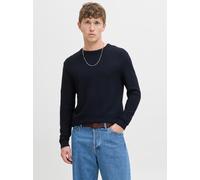 Rundhalspullover JACK & JONES "JJOTTO KNIT CREW NECK AW25", Herren, Gr. L, sky captain, Strick, Obermaterial: 100% Baumwolle, unifarben, regular fit normal, Rundhals, Pullover Rundhalspullover (625715