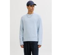 Rundhalspullover JACK & JONES "JORNORREBRO CATSKILLS KNIT CREW NECK SN", Herren, Gr. S, cashmere blau, Strick, Obermaterial: 59% Polyester, 41% Baumwolle, unifarben, normal, Rundhals, Pullover Rundhal