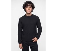Rundhalspullover JACK & JONES "JORSALAMANCO KNIT CREW NECK", Herren, Gr. XS, schwarz, Strick, Obermaterial: 69% Polyacryl, 23% Polyester, 8% Polyamid, unifarben, regular fit normal, Rundhals, Bündchen