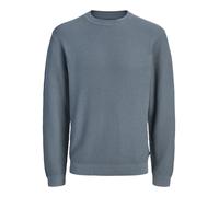 Rundhalspullover JACK & JONES "JPRBLACONNOR KNIT CREW NECK", Herren, Gr. M, blau (turbulence), Strick, Obermaterial: 100% Baumwolle, unifarben, regular fit normal, Rundhals, Bündchen, Pullover Rundhal