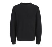 Rundhalspullover JACK & JONES "JPRBLACONNOR KNIT CREW NECK", Herren, Gr. S, schwarz, Strick, Obermaterial: 100% Baumwolle, unifarben, regular fit normal, Rundhals, Bündchen, Pullover Rundhalspullover,
