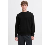 Rundhalspullover JACK & JONES "JPRBLAMILANO STITCH KNIT CREW NECK SN", Herren, Gr. L, schwarz, Strick, Obermaterial: 100% Baumwolle, unifarben, relaxed fit normal, Rundhals, Bündchen, Pullover Rundhal