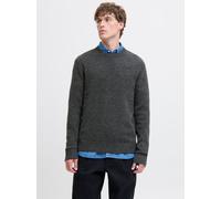 Rundhalspullover JACK & JONES "JPRBLULAMBSWOOL KNIT CREW NECK", Herren, Gr. M, schwarz detail:twist, Strick, Obermaterial: 100% Wolle, unifarben, normal hüftbedeckend, Rundhals, Rippbündchen, Pullover